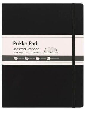 Pukka Pads Pukka Soft Cover College Ruled Notebook | Black | NWT